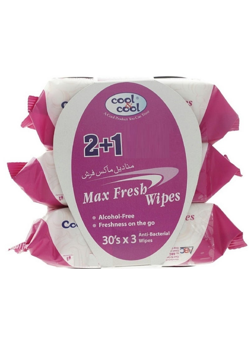 كول اند كول مناديل ماكس فريش عبوة من 30 منديلًا × 3 مناديل - Image 1