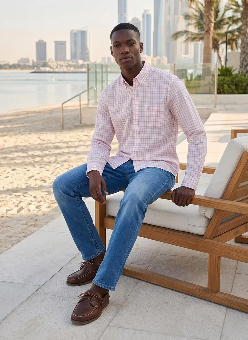 NAUTICA  Men's Long Sleeve Yarn Dyed Shirt for Men | Best Price UAE