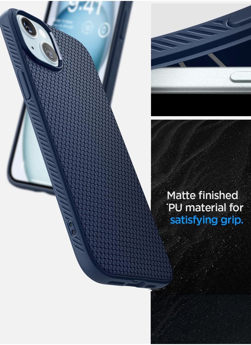 Spigen - غطاء حماية ليكويد إير لهاتف آيفون 15 - أزرق داكن - Image 1