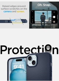 Spigen غطاء حماية ليكويد إير لهاتف آيفون 15 - أزرق داكن  - Image 5