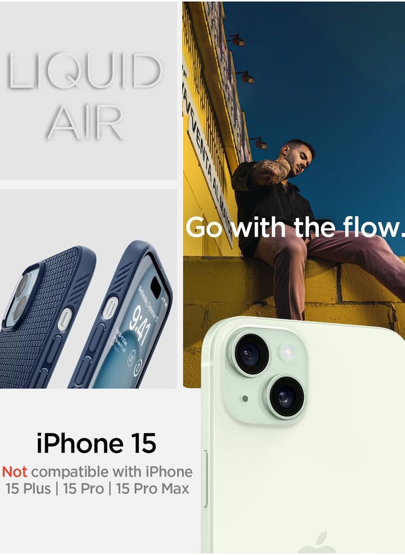 Spigen - غطاء حماية ليكويد إير لهاتف آيفون 15 - أزرق داكن - Image 1