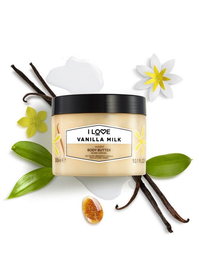 آي لاف زبدة الجسم المعطرة بحليب الفانيليا، زبدة الجسم المرطبة للبشرة الجافة، فيتامين E والصبار، زبدة الشيا وزيت جوز الهند، 10.1 أونصة - Image 5