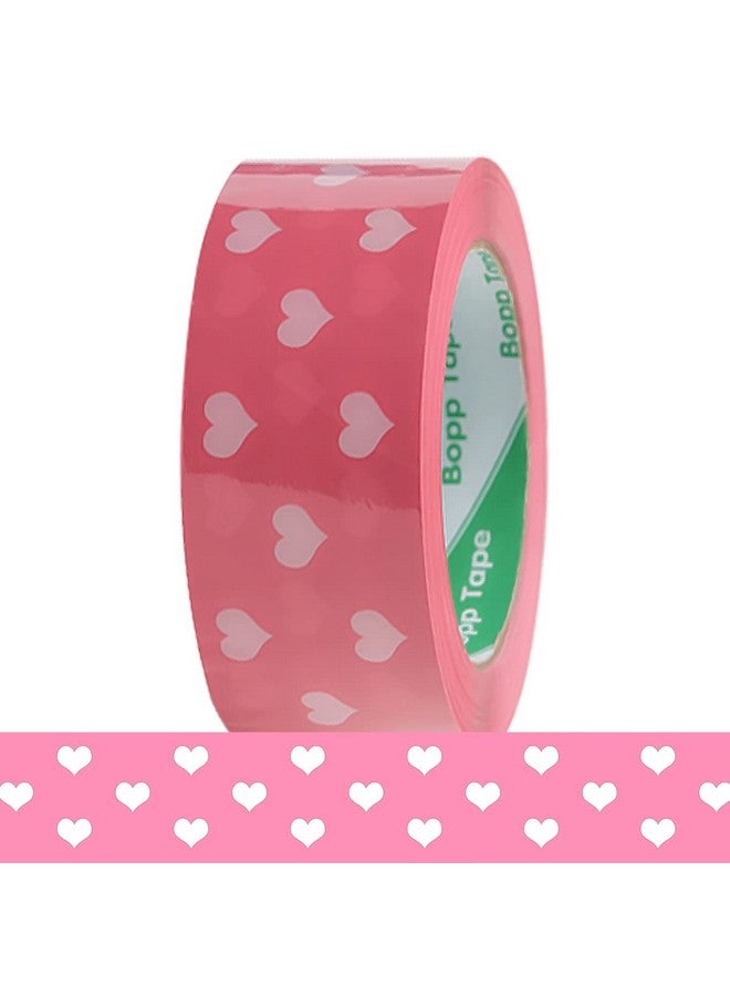 Arvakr Designer Cute Packing Tape Colorful Printing Shipping Tape Carton Decorative Tape For Sealing Boxes Heart Pink 1.77 X 110 Yd - Image 1