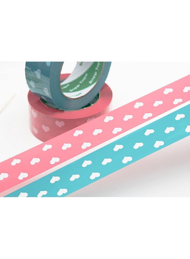 Arvakr Designer Cute Packing Tape Colorful Printing Shipping Tape Carton Decorative Tape For Sealing Boxes Heart Pink 1.77 X 110 Yd - Image 2