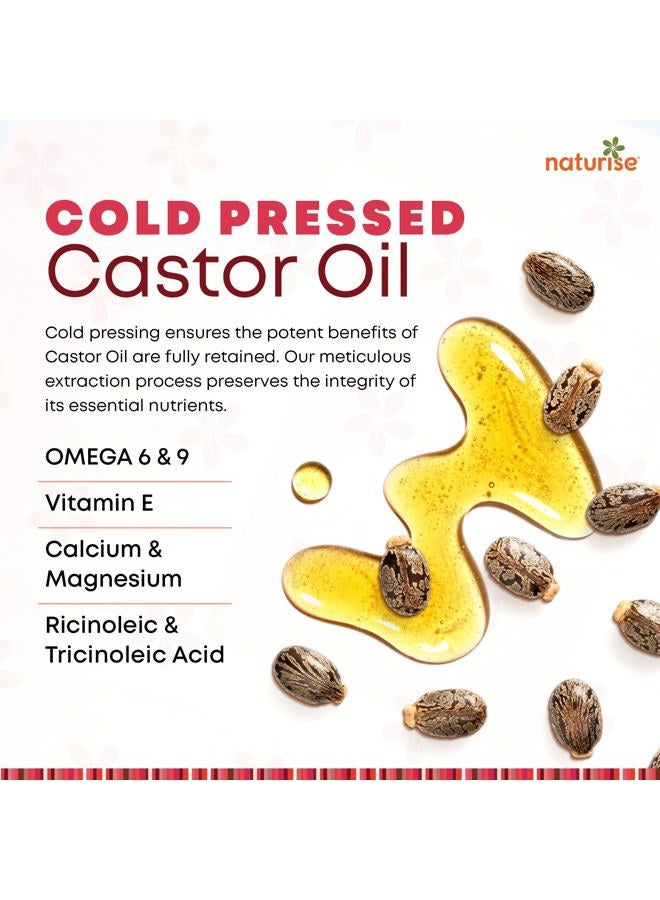 Naturise Organic Castor Oil - Organic Cold Pressed Unrefined in Glass Bottle - Vegan Non GMO Unfiltered Castor Oil Cold Pressed - Support for Eyelash, Eyebrows, Hair Growth, Skin and Face (4 fl. oz.) - Image 3