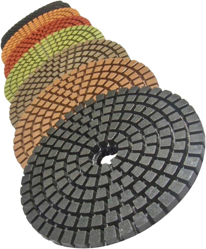 STADEA Premium Grade Wet 4 Diamond Polishing Pads Set  Rubber Backer For CONCRETE Polish - Image 1