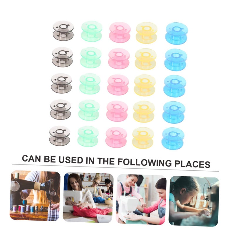 Sewing Machine Bobbin Kit 25 Pieces Plastic Bobbin Spools With Storage Case For Household Sewing - Image 5