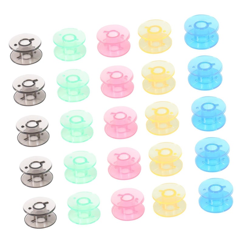 Sewing Machine Bobbin Kit 25 Pieces Plastic Bobbin Spools With Storage Case For Household Sewing - Image 2