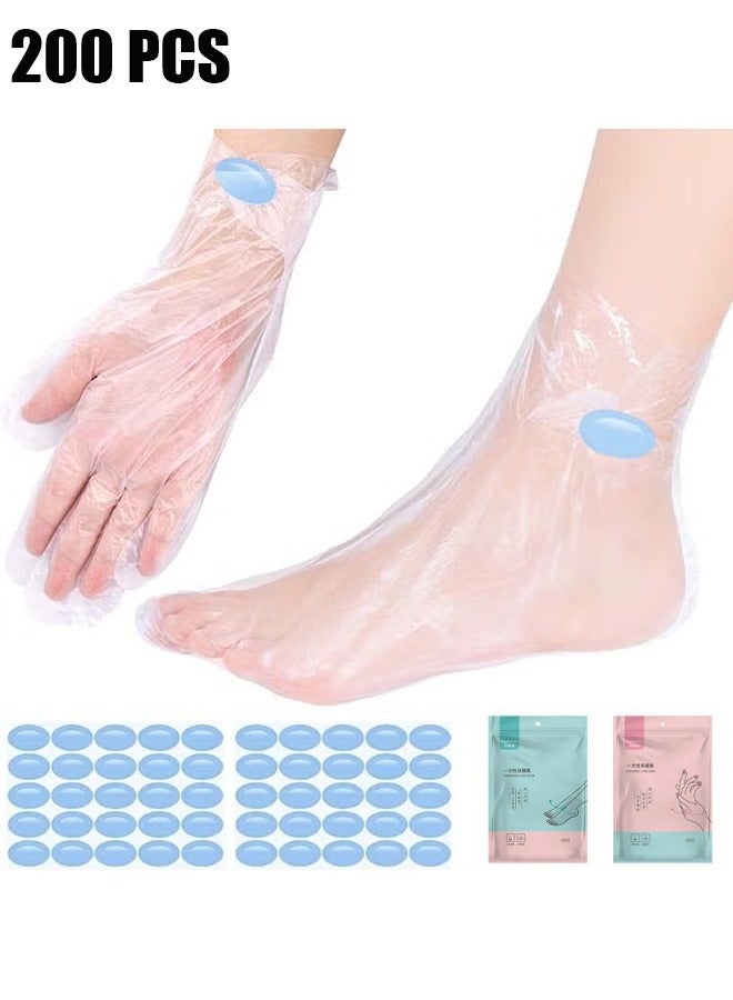 200 Pieces Paraffin Wax Bath Liners Hands Feet No Leakage Plastic Hand Foot Covers Disposable Therapy Bags Spa Pedicure Accessories For Women Men