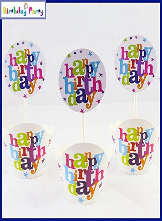 Funcart Happy Birthday Theme Cup Cake Wrapper