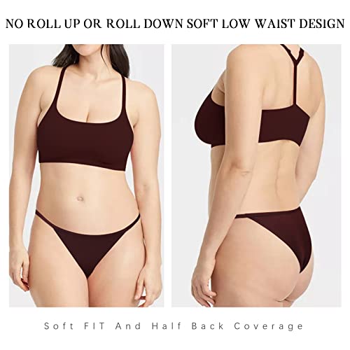 LEVAO Women's Bikini Panties Cotton Underwear, Plus Size High Cut String Ladies Cheeky Underwear Multipack 6 Pack - Image 2