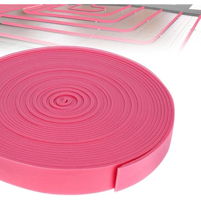 SELF-ADHESIVE EDGE INSULATION STRIPS, 50 MM X 5 MM X 20 M, POLYESTER FOAM JOINT TAPE FOR UNDERFLOOR HEATING, THERMAL AND ACOUSTIC INSULATION - Image 1