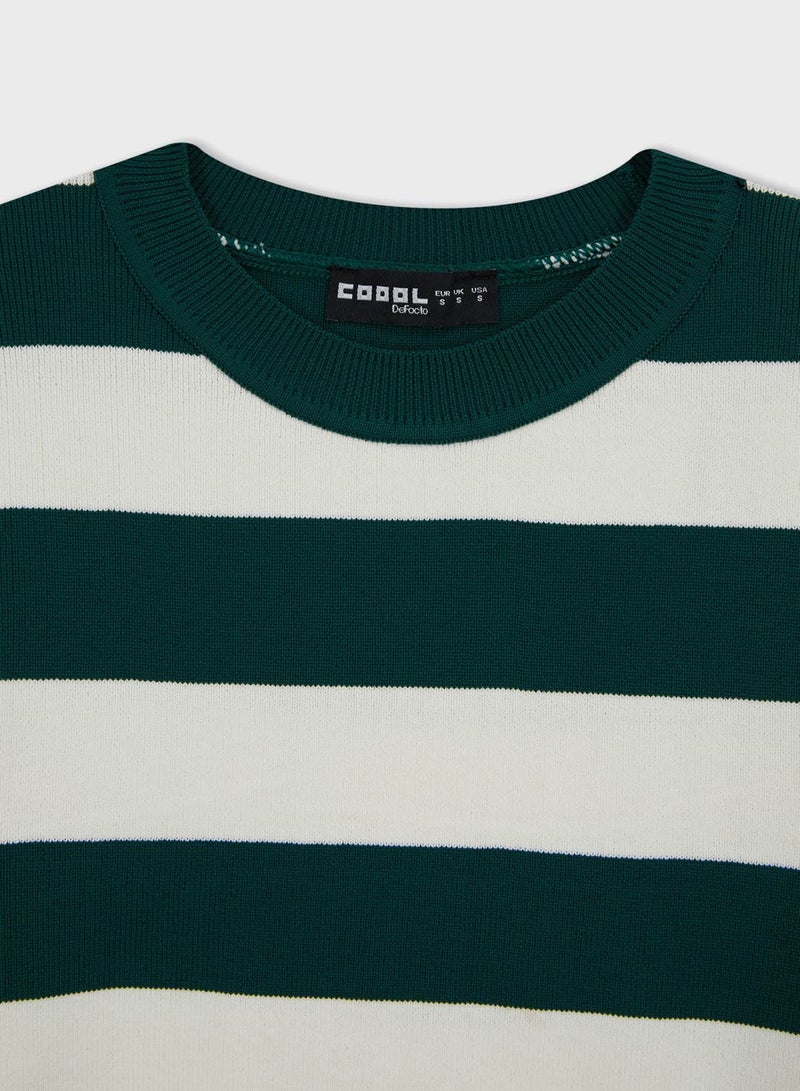 DeFacto Round Neck Striped Detail Sweater  - Image 3