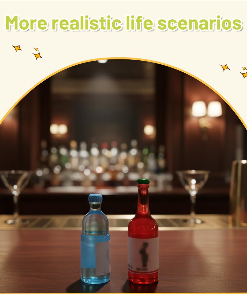 BharatBazaar 50Pcs Miniature Bottles, Miniature Decorative Items for Dollhouse, Garden and Office Decor, Resin Bottle Figurines Miniatur Toys - Image 5