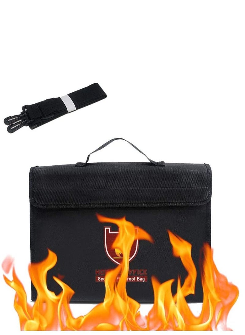 Rubik Fireproof Briefcase Bag Large Capacity with Covered Zipper and Shoulder Strap for Fire Safety Security of A4 Documents Laptop Macbook Cash Money Passports Cards for Home Office 38x28cm  - Image 1
