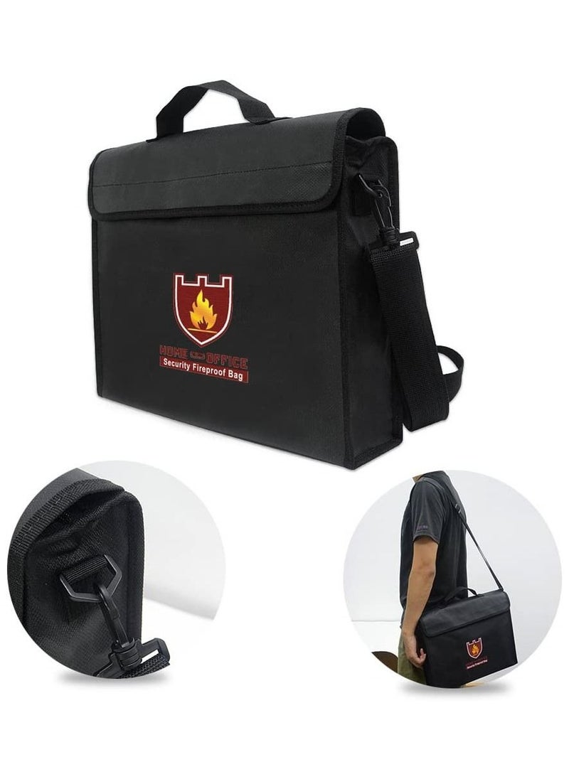 Rubik - Fireproof Briefcase Bag Large Capacity with Covered Zipper and Shoulder Strap for Fire Safety Security of A4 Documents Laptop Macbook Cash Money Passports Cards for Home Office 38x28cm - Image 1