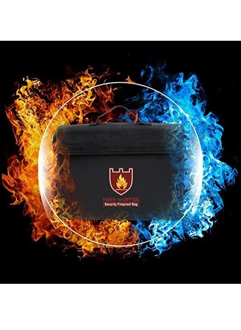 Rubik Fireproof Briefcase Bag Large Capacity with Covered Zipper and Shoulder Strap for Fire Safety Security of A4 Documents Laptop Macbook Cash Money Passports Cards for Home Office 38x28cm  - Image 2
