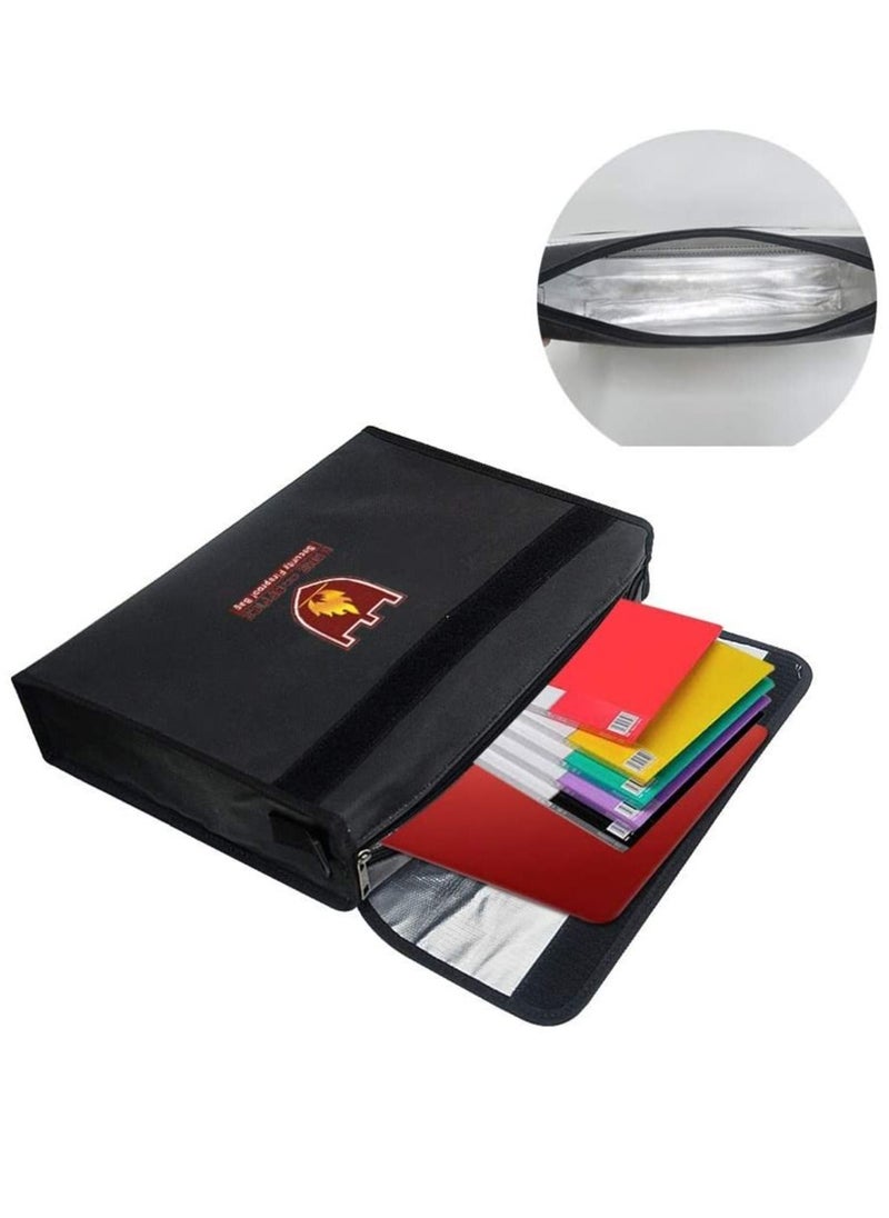 Rubik Fireproof Briefcase Bag Large Capacity with Covered Zipper and Shoulder Strap for Fire Safety Security of A4 Documents Laptop Macbook Cash Money Passports Cards for Home Office 38x28cm  - Image 4