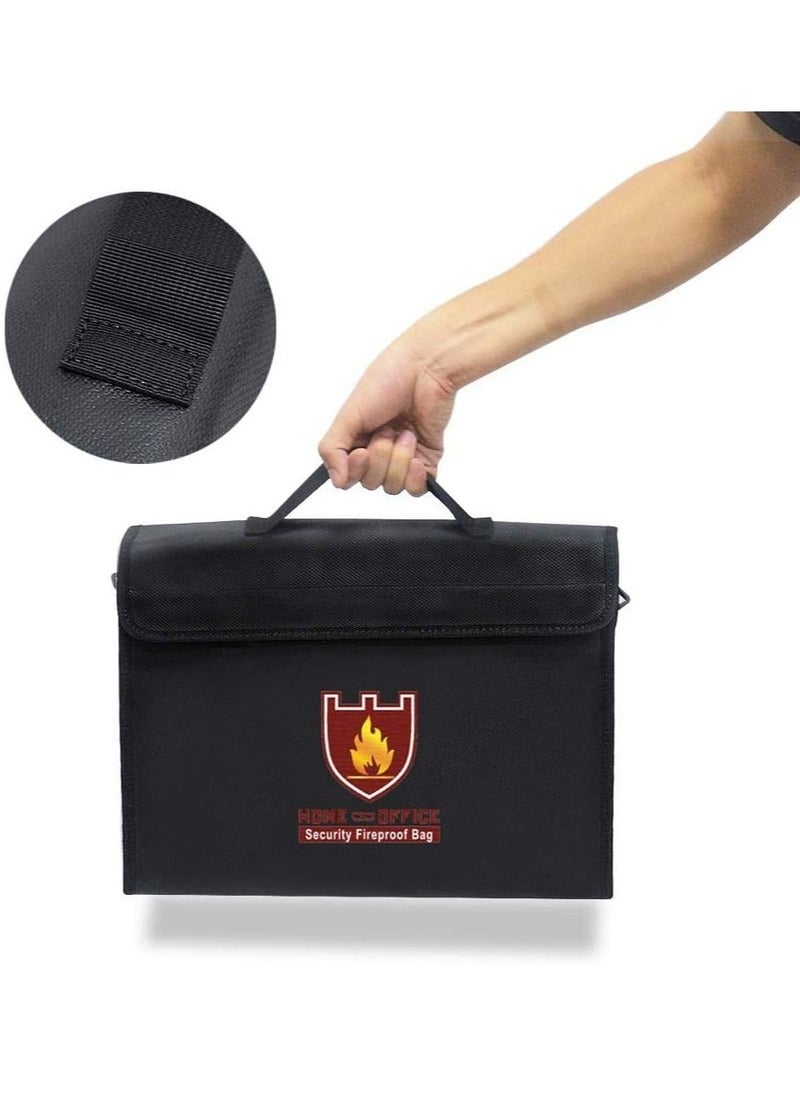 Rubik Fireproof Briefcase Bag Large Capacity with Covered Zipper and Shoulder Strap for Fire Safety Security of A4 Documents Laptop Macbook Cash Money Passports Cards for Home Office 38x28cm  - Image 3