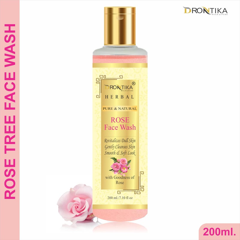 Drontika 100% Natural Rose Face Wash For Toned, Radiant, Glowing Skin - All Skin Types-200ML - Image 2