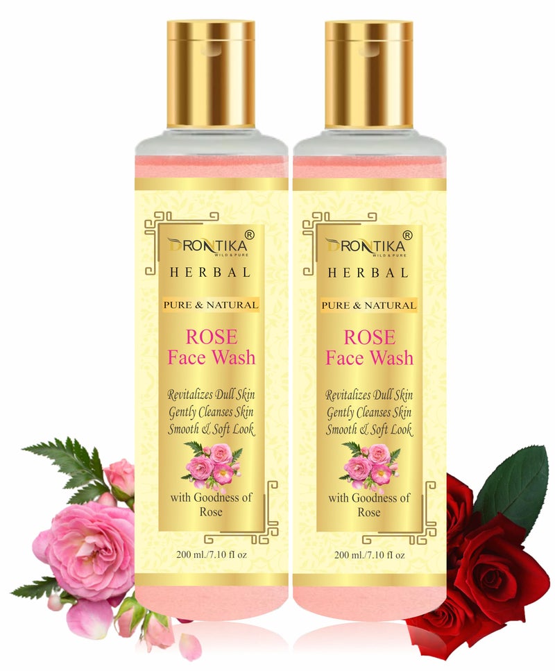 Drontika 100% Natural Rose Face Wash For Toned, Radiant, Glowing Skin - All Skin Types-200ML - Image 4