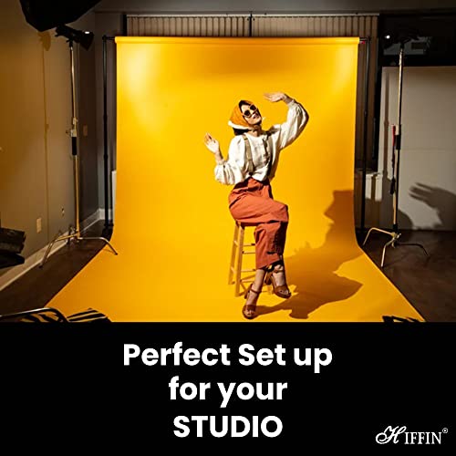 HIFFIN 8x12 Ft, Yellow Professional Backdrop for Background Photography Background Stand for Photo Light Studio Accurate Size 8x12 Ft - Image 5