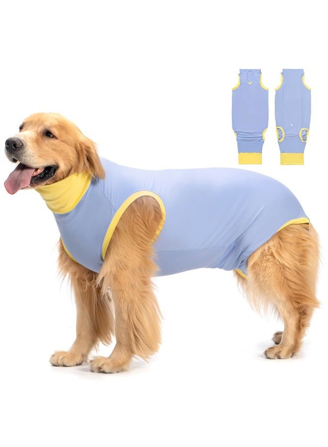 Avont Dog Surgery Recovery Suit, Post-Spay/Neuter Onesie for Female/Male Puppies, Breathable Bodysuit Surgical Shirt E-Collar & Cone Alternative, Anti-Licking Protection for Wounds -Blue (3XS) - Image 1