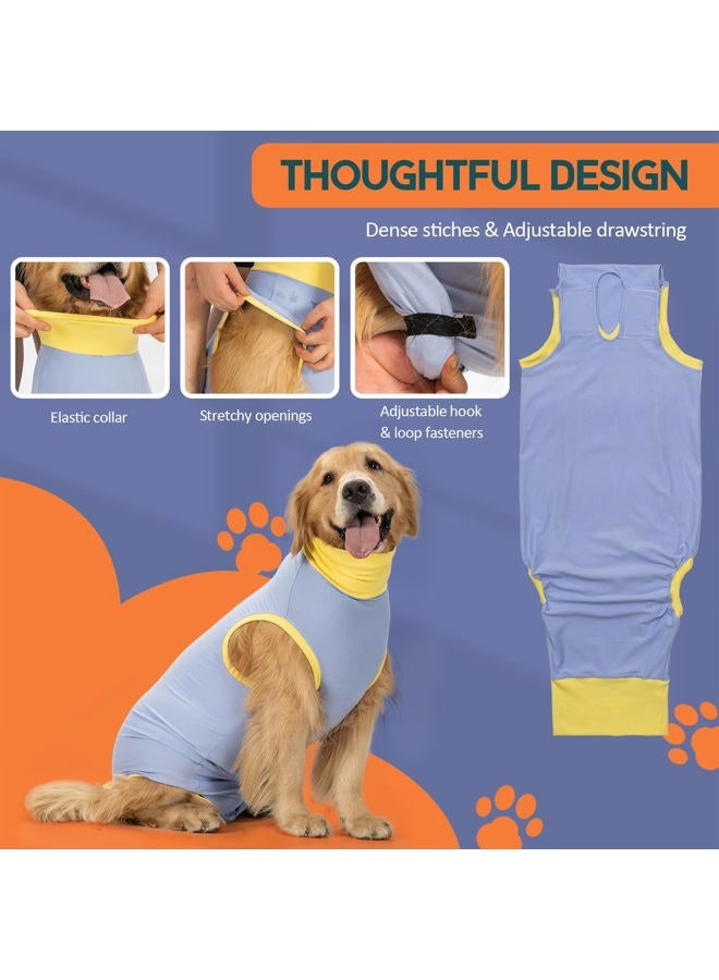 Avont Dog Surgery Recovery Suit, Post-Spay/Neuter Onesie for Female/Male Puppies, Breathable Bodysuit Surgical Shirt E-Collar & Cone Alternative, Anti-Licking Protection for Wounds -Blue (3XS) - Image 3