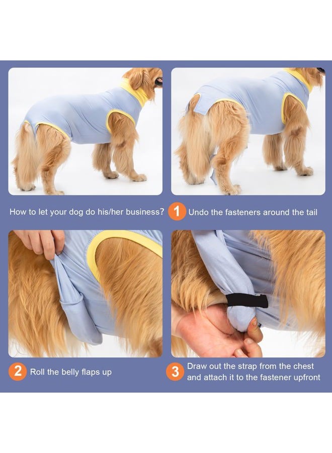 Avont Dog Surgery Recovery Suit, Post-Spay/Neuter Onesie for Female/Male Puppies, Breathable Bodysuit Surgical Shirt E-Collar & Cone Alternative, Anti-Licking Protection for Wounds -Blue (3XS) - Image 5