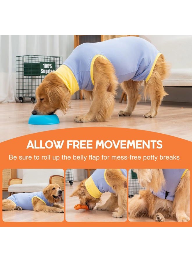 Avont Dog Surgery Recovery Suit, Post-Spay/Neuter Onesie for Female/Male Puppies, Breathable Bodysuit Surgical Shirt E-Collar & Cone Alternative, Anti-Licking Protection for Wounds -Blue (3XS) - Image 4