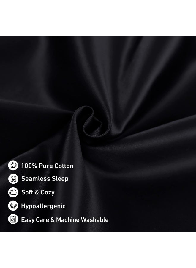 Leeden Cotton Body Pillow Cover  800 Thread Count  Ultra Soft And Breathable Body Pillowcase For Adults Pregnant Women  Envelope Closure  21 X 54  Long Pillow Case  Black 21 X 54 - Image 4