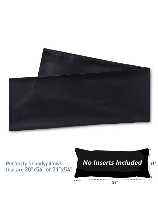 Leeden Cotton Body Pillow Cover  800 Thread Count  Ultra Soft And Breathable Body Pillowcase For Adults Pregnant Women  Envelope Closure  21 X 54  Long Pillow Case  Black 21 X 54 - Image 3