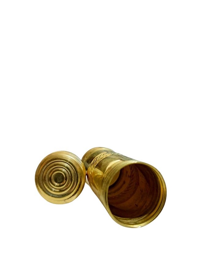 SOLINO Brass khaini Chunauti or Pital Container For Mouth Freshner/Tobacco/Surti/Khaini Chunauti Dibbi | Box | Peetal Chunauti,Golden - Image 3