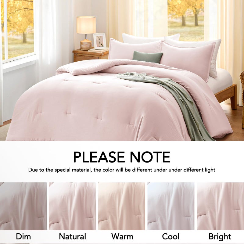 Quataly Twin Comforter Set Blushpink,2PCS Soft Lightweight Breathable Bedding Comforter Sets for All Season, Twin Size(68''Ã—90'' Comforter & 1 Pillowcase) - Image 5
