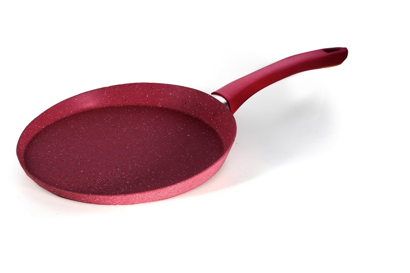 El Maleka - CREPE PAN Granite Cookware CREPE PAN SIZE (28) DARK RED COLOR