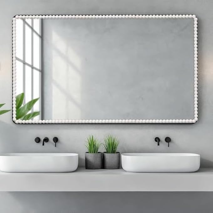 FLEXIBLE MOLDING TRIM PEEL & STICK - 10FT (15 MM) DECORATIVE BEAD PEARL DIY WALL TRIM FOR BATHROOM MIRROR FRAME, BORDER, BACKSPLASH, TILE, CEILING, CABINET & TV WALL EDGE (WHITE) - Image 2