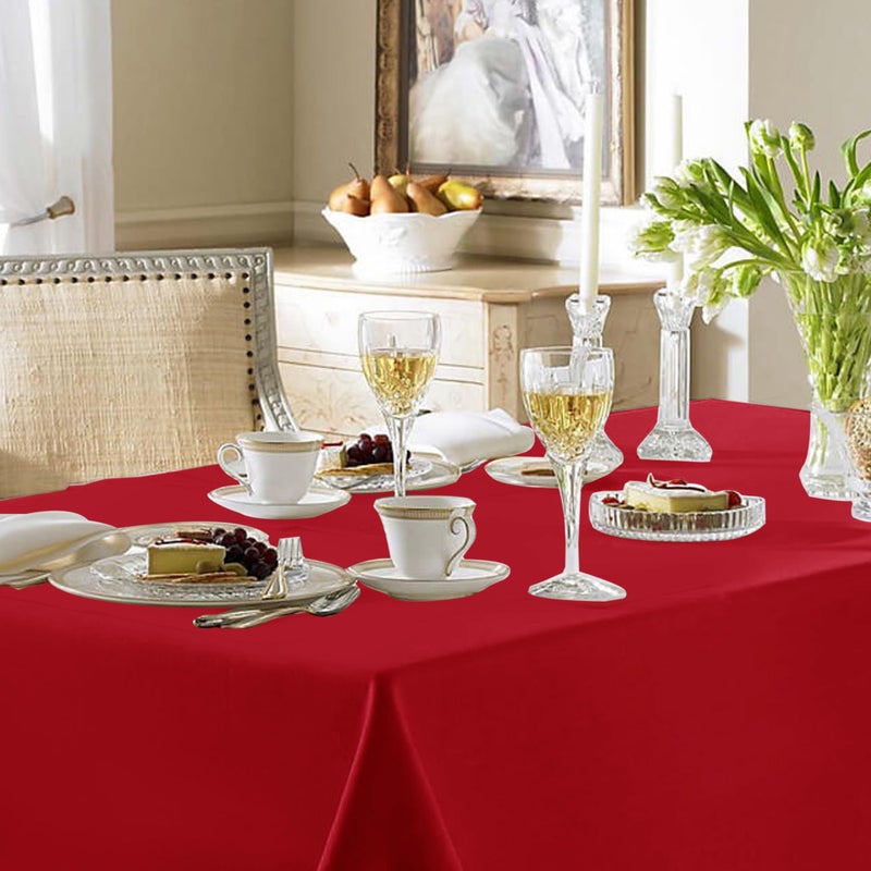Fitable Red Tablecloths for Rectangle Tables  6 Pack - 70 x 120 Inches - Reusable and Washable Table Clothes for 6-8 Ft Tables  Polyester Fabric Table Covers for Wedding  Party  Banquet - Image 2