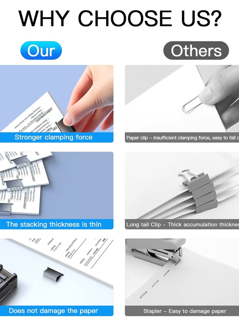 Durable Portable Stapler Set with Transparent Push Clip, Includes 50 Reusable Clips, 40 Sheets Capacity, Ideal for Home, Office, School Supplies, and Desk Accessories. - Image 5