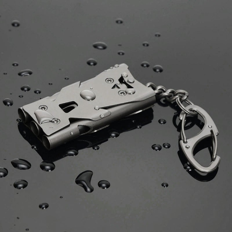 binboll Stainless Steel High Decibel Outdoor Life-Saving Emergency Whistle (Three Tubes Whistle~Gun) - Image 2