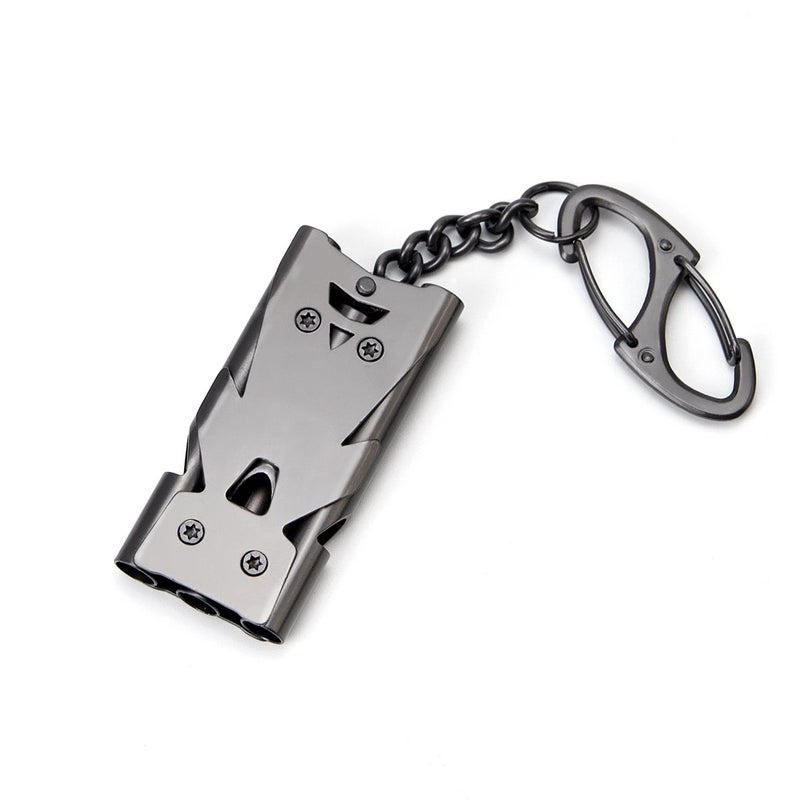 binboll Stainless Steel High Decibel Outdoor Life-Saving Emergency Whistle (Three Tubes Whistle~Gun) - Image 1