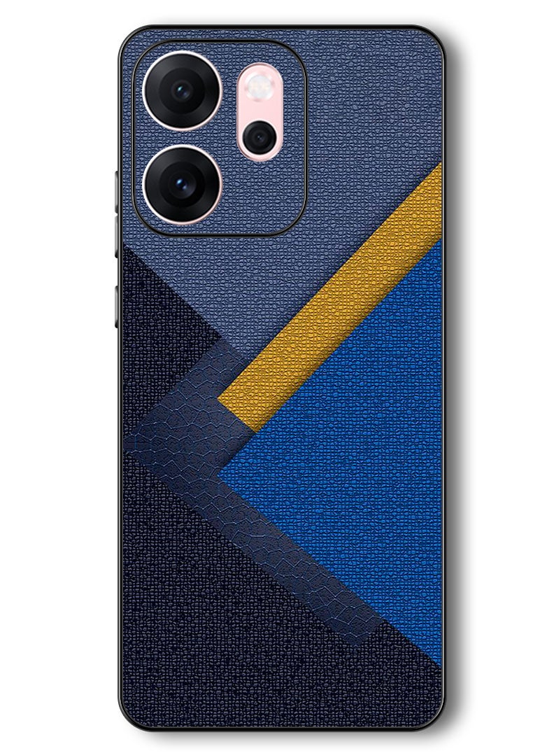 Theodor Case Compatible with Oppo Reno 14 F 6.57 Inch Protection Shockproof Bumper Cover Triangles Leather Shades Pattern - Image 1