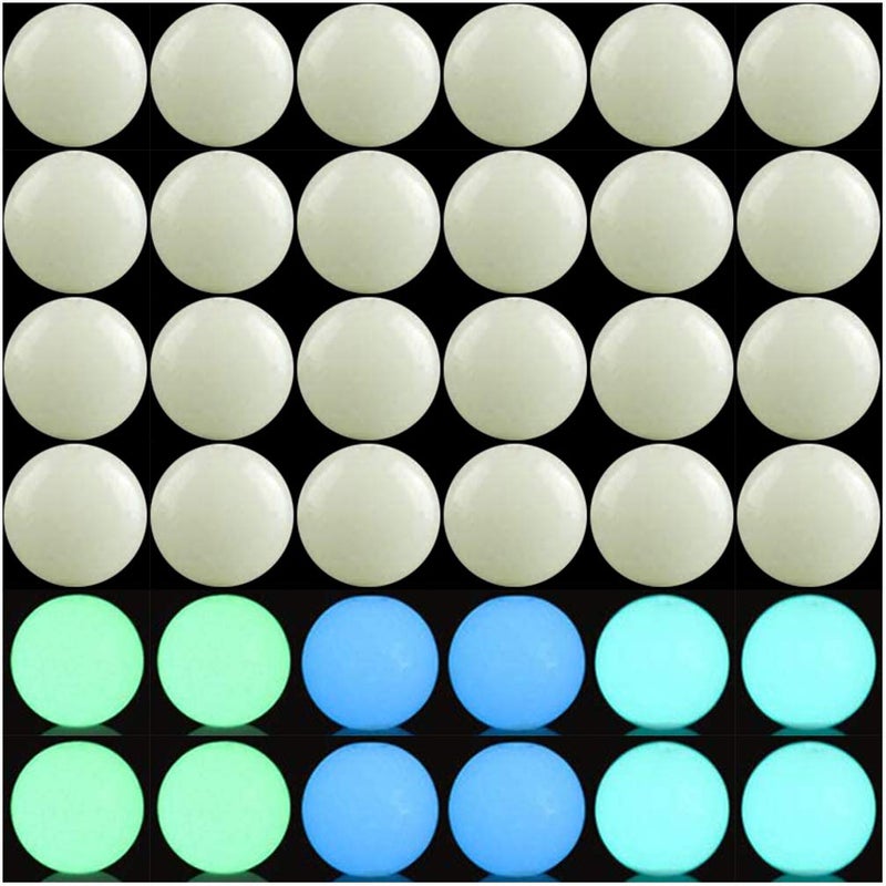 Luminous Solar Stone Beads Grow in The Dark Growing Loose Bead 8mm 100pcs Blue Green Mixed with Hole DIY Charm Smooth Beads for Bracelet Necklace Earrings Jewelry Making DecorationMulticolored 8mm