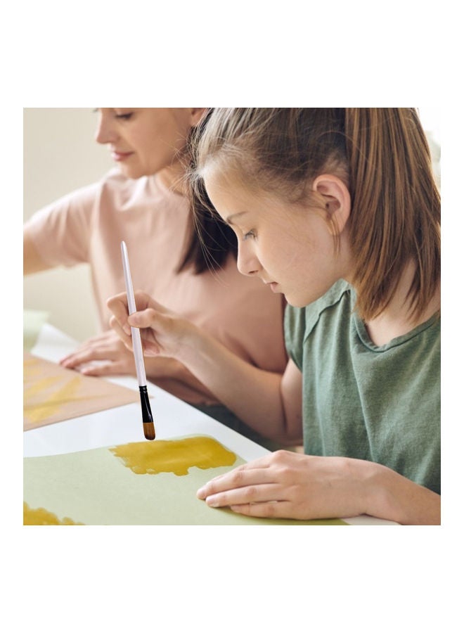 NIBEMINENT 12-Piece Nylon Hair Angular Paintbrush Set Multicolour - Image 5