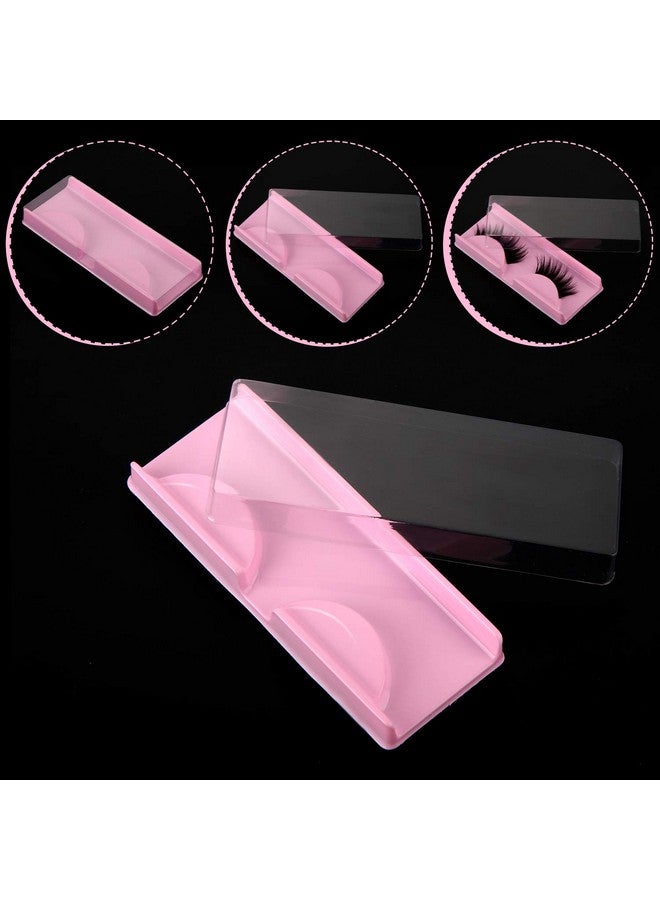 Blulu 50 Packs Minifalse Eyelash Storage Box Empty False Eyelash Care Storage Case Box Container Holder Plastic Lash Cases Makeup Organizer (Pink) - Image 2