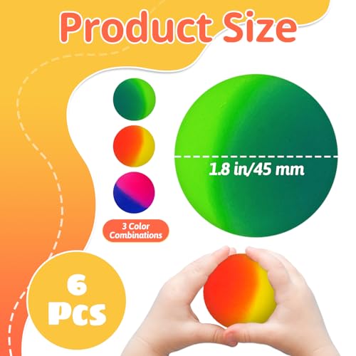 Irrmshr 45 mm Jumbo Bouncy Balls for KidsRubber High Bouncing Ball in Bright Colors for Boys Girls MultiItem Party Favor - Image 5