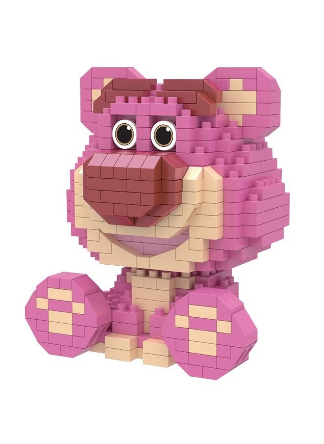 LELE BROTHER - 588-Piece Educational Toys Micro Brick Construction Series, Cartoon Strawberry Bear Model Assembling Building Blocks Stacking Blocks Toys for 14+ Years - Image 1