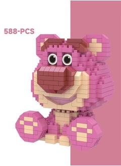 LELE BROTHER 588-Piece Educational Toys Micro Brick Construction Series, Cartoon Strawberry Bear Model Assembling Building Blocks Stacking Blocks Toys for 14+ Years  - Image 2