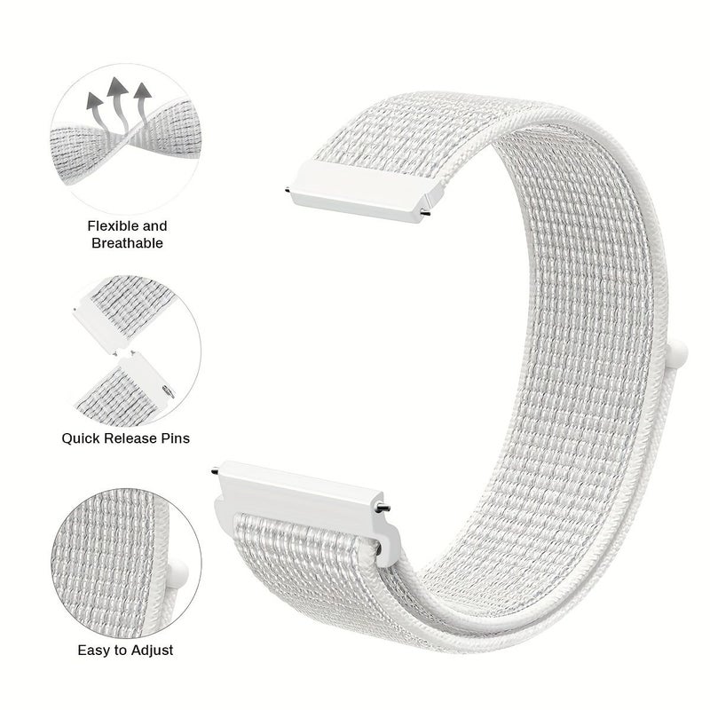 20mm Mixed Color Nylon Quick Release Watch Strap Set for Men Women Adjustable Elastic Band - Image 4