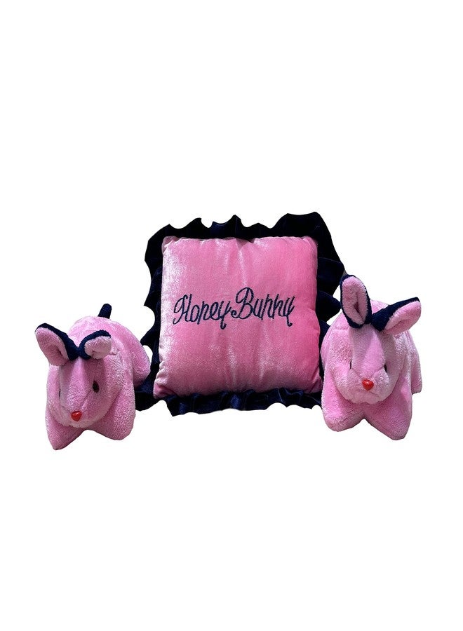 PINKS & BLUES Full Sleeping 5 Piece Baby Bedding Set with 2 Rabbit Shape Side Pillows (0-42MONTHS) (Royal Pink) - Image 2