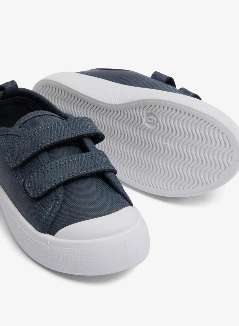 ماتلان أحذية قماشية للأولاد بحزامين مزدوجين باللون الكحلي